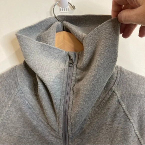 LULULEMON Sz 14 Bench Warmer Zipper Thick Jersey Knit  Funnel Neckline Jacket - Picture 4 of 12
